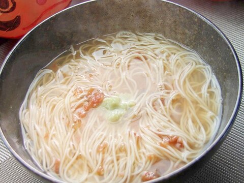 素麺ちょっと残っていませんか『梅にゅうめん』